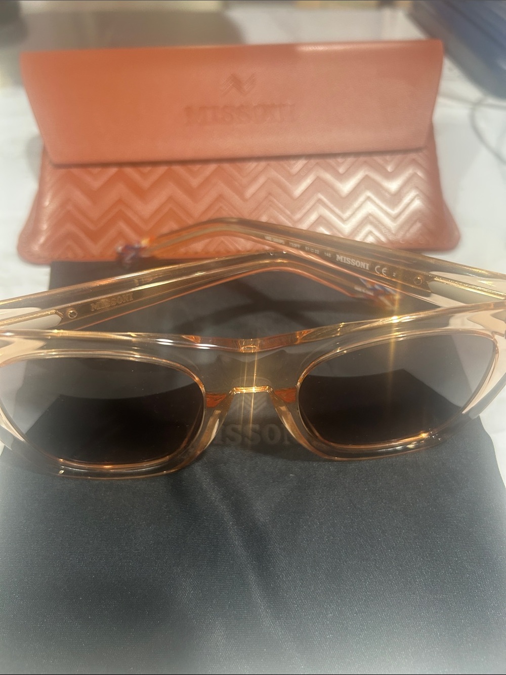 Missoni Brown Gradient Rectangular Sunglasses